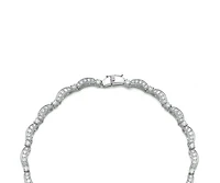 Elegant Heavy Sterling Silver Teardrop with Cubic Zirconia Accent Necklace