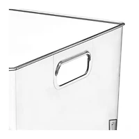 mDesign Large Plastic Household Storage Organizer Bin - Handles, 8 Pack, Clear, Usa Made