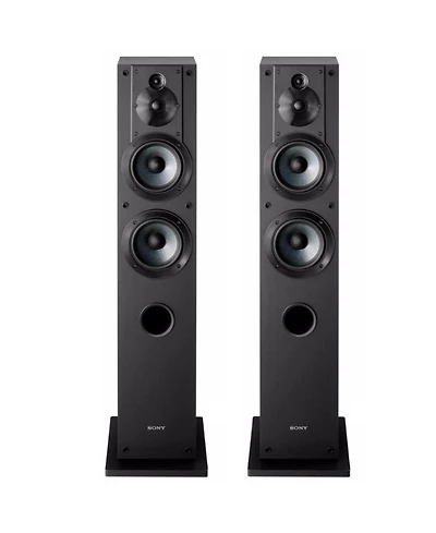 Sony SSCS3 Stereo Floor-Standing Speaker Pair Bundle (Black)