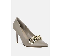 Fontana Link Chain Detail High Heel Pumps