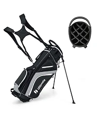 Lightweight Golf Stand Bag with 14 Way Top Dividers 6 Pockets Cooler Rain Hood