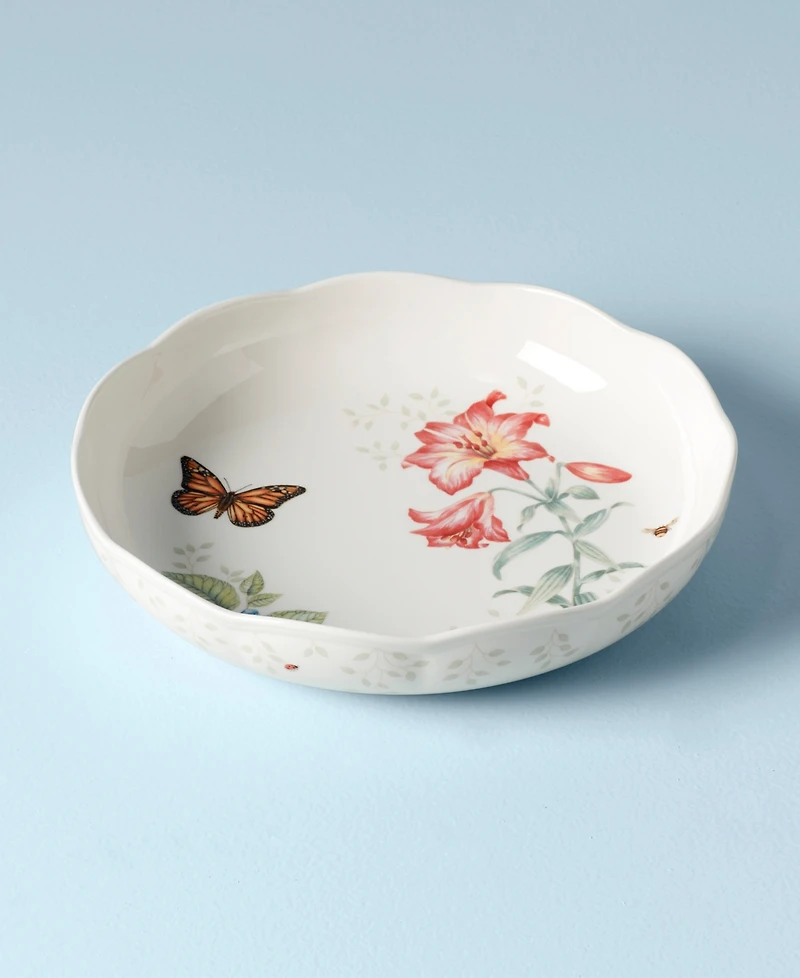 Lenox Butterfly Meadow Scalloped Low Serving Bowl