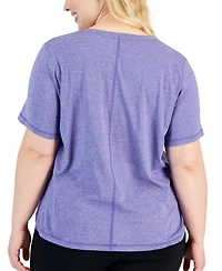 Id Ideology Plus Size Curved-Hem V-Neck Top, Created for Macy's