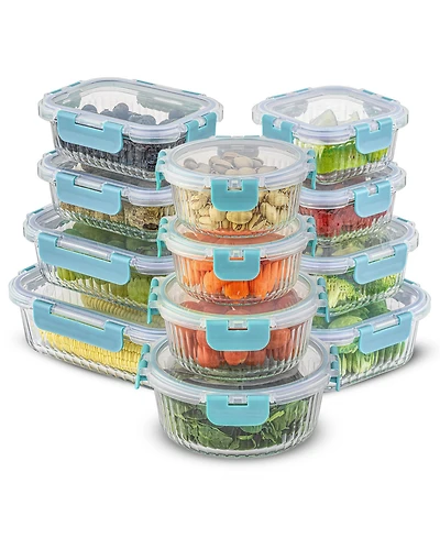 JoyJolt 24-piece Fluted Food Storage Container Set with Lids