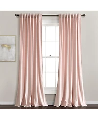 Lush Decor Prima Velvet Solid Light Filtering Back Tab/Rod Pocket Window Curtain Panels