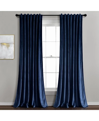 Lush Decor Prima Velvet Solid Light Filtering Back Tab/Rod Pocket Window Curtain Panels