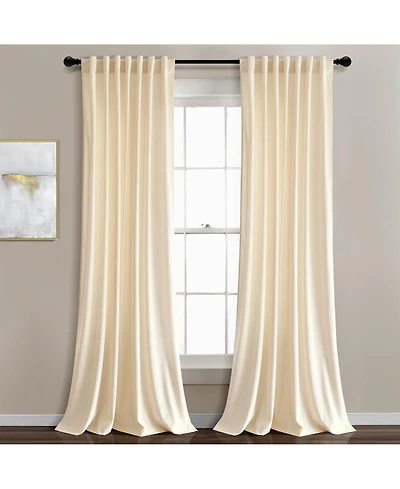 Lush Decor Prima Velvet Solid Light Filtering Back Tab/Rod Pocket Window Curtain Panels