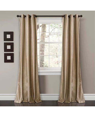Prima Velvet Solid Light Filtering Grommet Window Curtain Panels