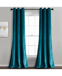 Prima Velvet Solid Light Filtering Grommet Window Curtain Panels