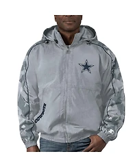 Men's Starter Silver Dallas Cowboys Throwback Thursday Night Lights Hoodie Full-Zip Jacket