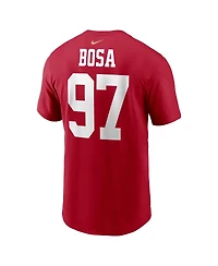 Men's Nike Nick Bosa Scarlet San Francisco 49ers Player Name and Number T-shirt