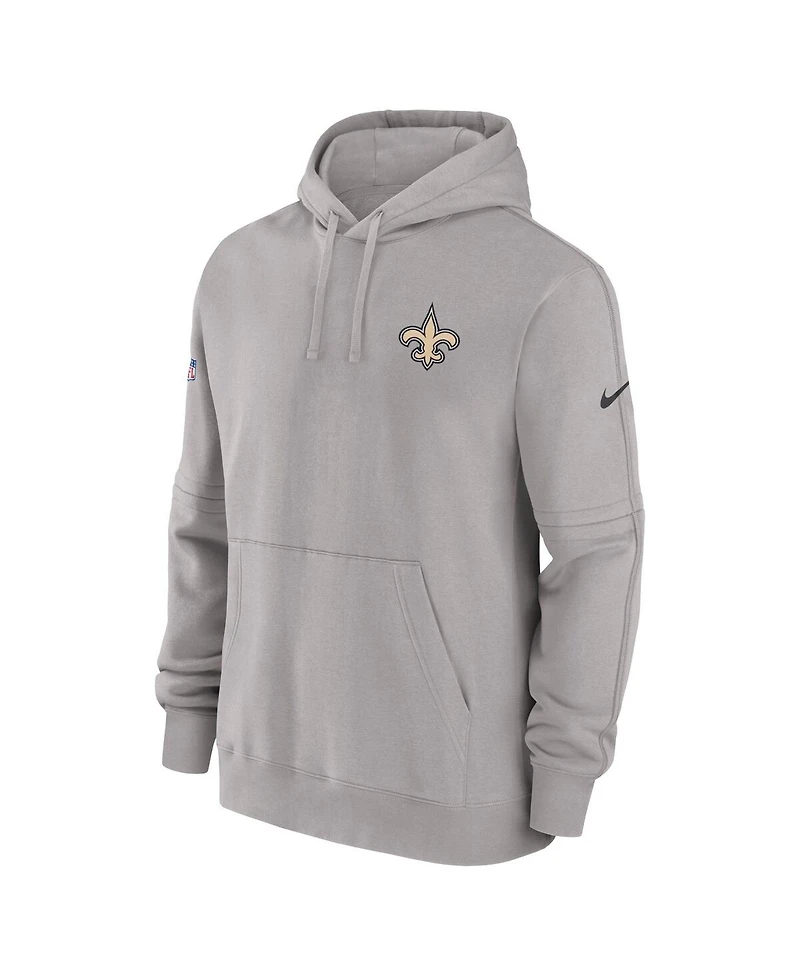Men's Nike Gray New Orleans Saints Sideline Club Fleece Pullover Hoodie