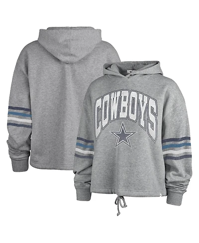 Women's '47 Brand Heather Gray Distressed Dallas Cowboys Upland Bennett Pullover Hoodie