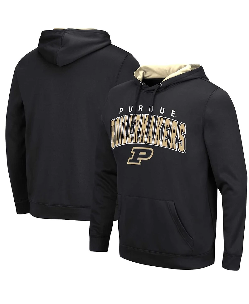 Men's Colosseum Black Purdue Boilermakers Resistance Pullover Hoodie