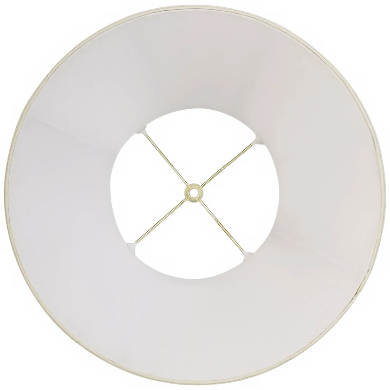 Creme Large Bell Lamp Shade 9" Top x 17" Bottom x 11" Slant x 10.5" High (Spider) Replacement with Harp and Finial - Springcrest