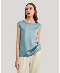 Lilysilk Women's Basic Cap Sleeves Silk Tee