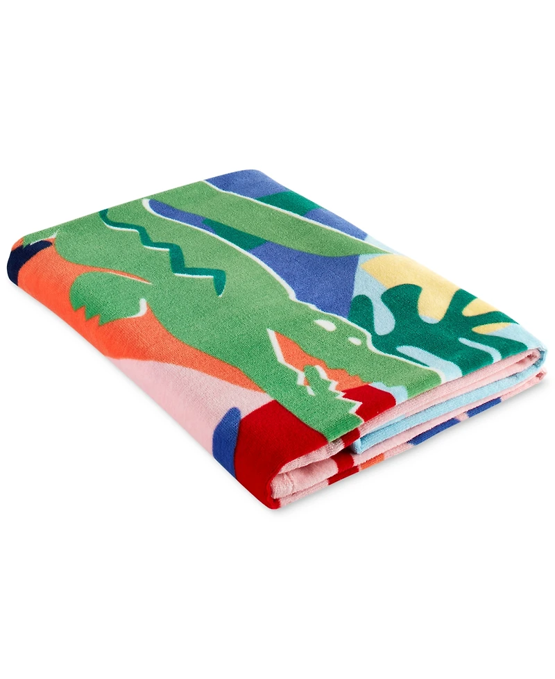 Lacoste Home Palm Croc Cotton Beach Towel