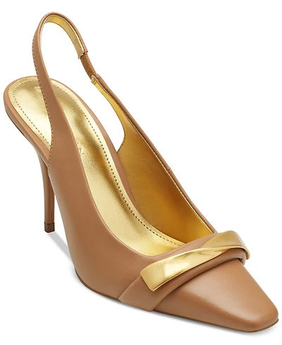 Donna Karan New York Women's Sayer Leather Square Toe Slingback Pumps