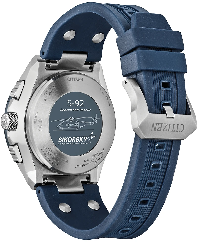 Citizen Eco-Drive Men's Chronograph Promaster Air Special Edition Sikorsky Skyhawk Blue Rabber Strap Watch 46mm