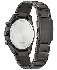Citizen Eco-Drive Men's Chronograph Sport Luxury Radio Control Gray-Tone Stainless Bracelet Watch 43mm