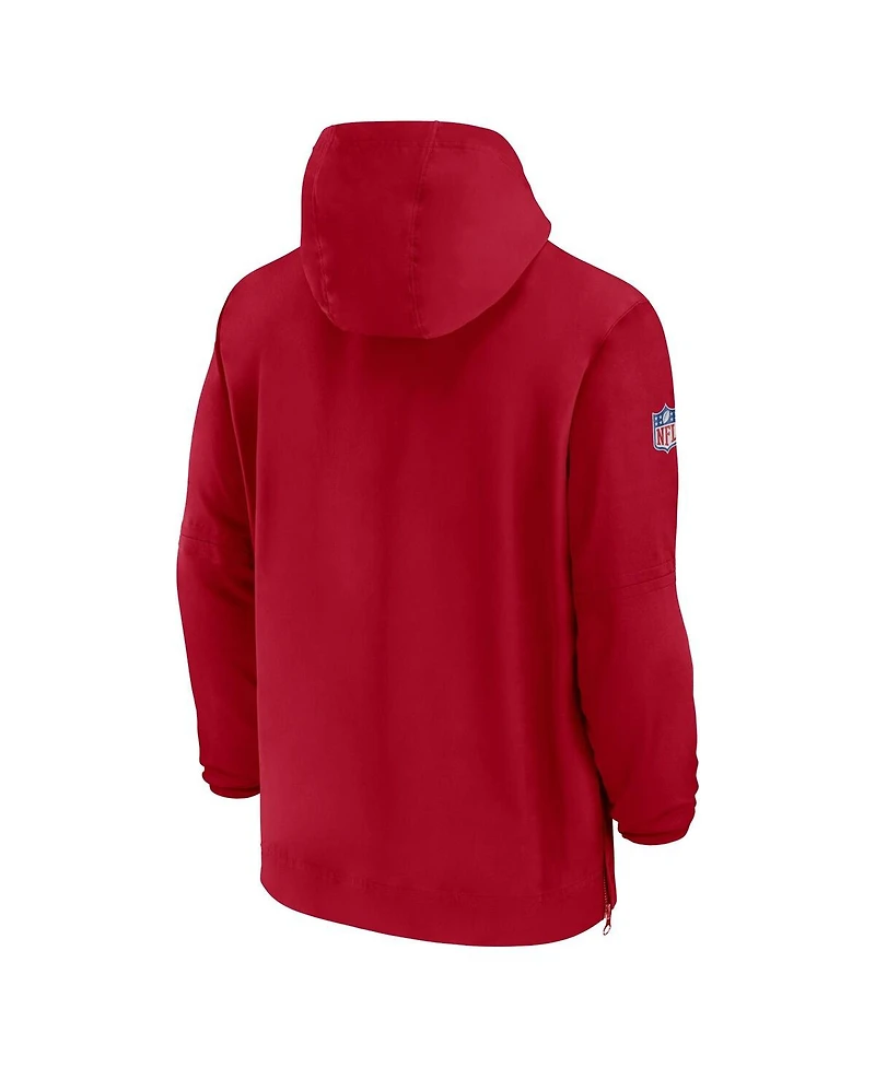 Men's Nike Red Tampa Bay Buccaneers Sideline Half-Zip Hoodie