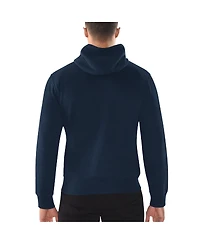 Men's Starter Navy Distressed Houston Texans Domestic Post Season Full-Zip Hoodie