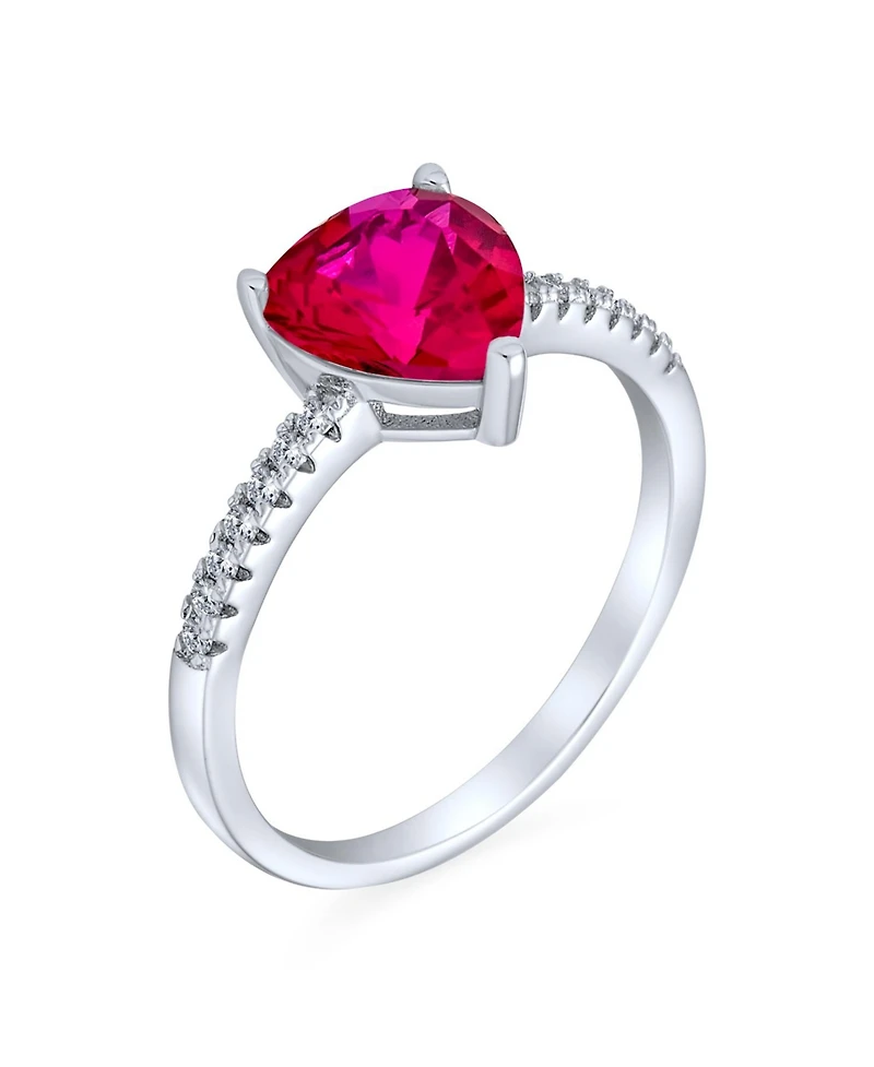 Bling Jewelry Romantic Classic 2.5CTW Heart Shape Solitaire Cubic Zirconia Cz Promise Ring .925 Sterling Silver 1MM Band