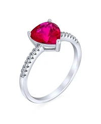 Bling Jewelry Romantic Classic 2.5CTW Heart Shape Solitaire Cubic Zirconia Cz Promise Ring .925 Sterling Silver 1MM Band