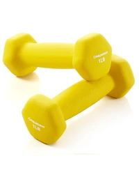 Philosophy Gym Neoprene Dumbbell Hexagon Hand Weights, 1 lb Pair - 2 lb Total