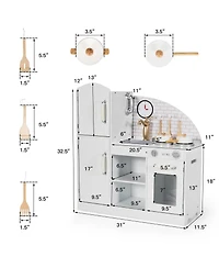 Kids Kitchen Play set Pretend Play Cooking Set w/Vivid Faucet & Telephone