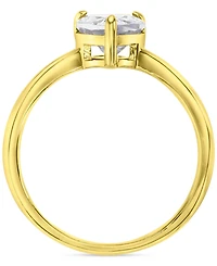 Cubic Zirconia Pear Solitaire Engagement Ring 14k Gold-Plated Sterling Silver