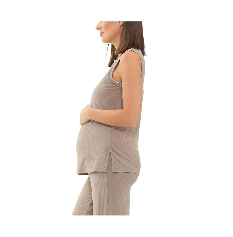 Ripe Maternity Peter Rib Nursing Tank Taupe