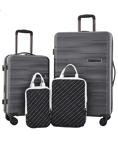 French Connection 4Pc Expandable Rolling Hardside Luggage Set