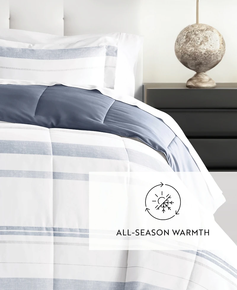 ienjoy Home Stitched Stripe 2-Piece Comforter Set, Twin/Twin Xl