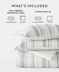ienjoy Home Vertical Stripe 3-Piece Comforter Set, King/California King