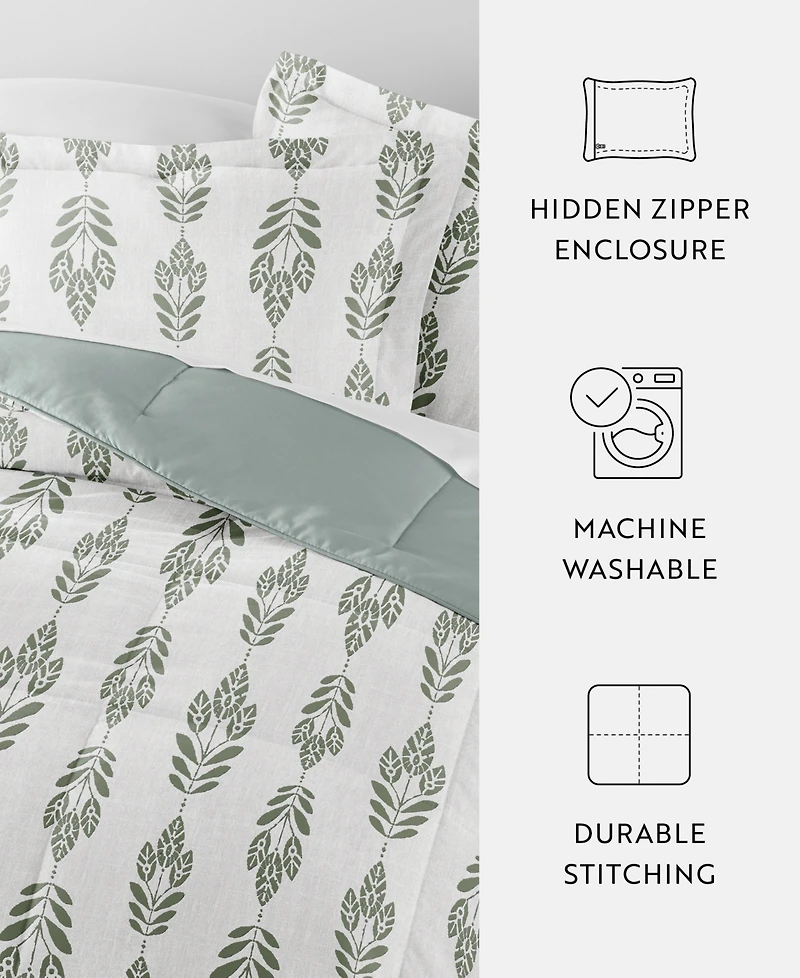 ienjoy Home Folk Leaves 2-Piece Comforter Set, Twin/Twin Xl