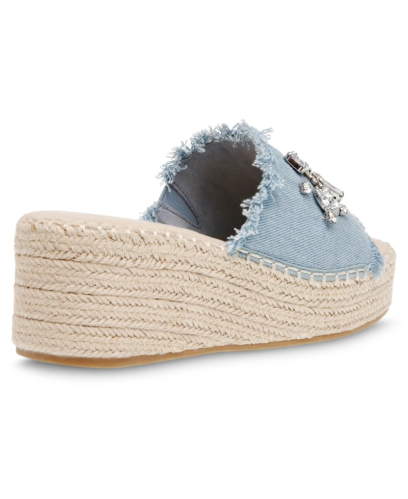 Anne Klein Women's Crystal Espadrille Wedge Sandals