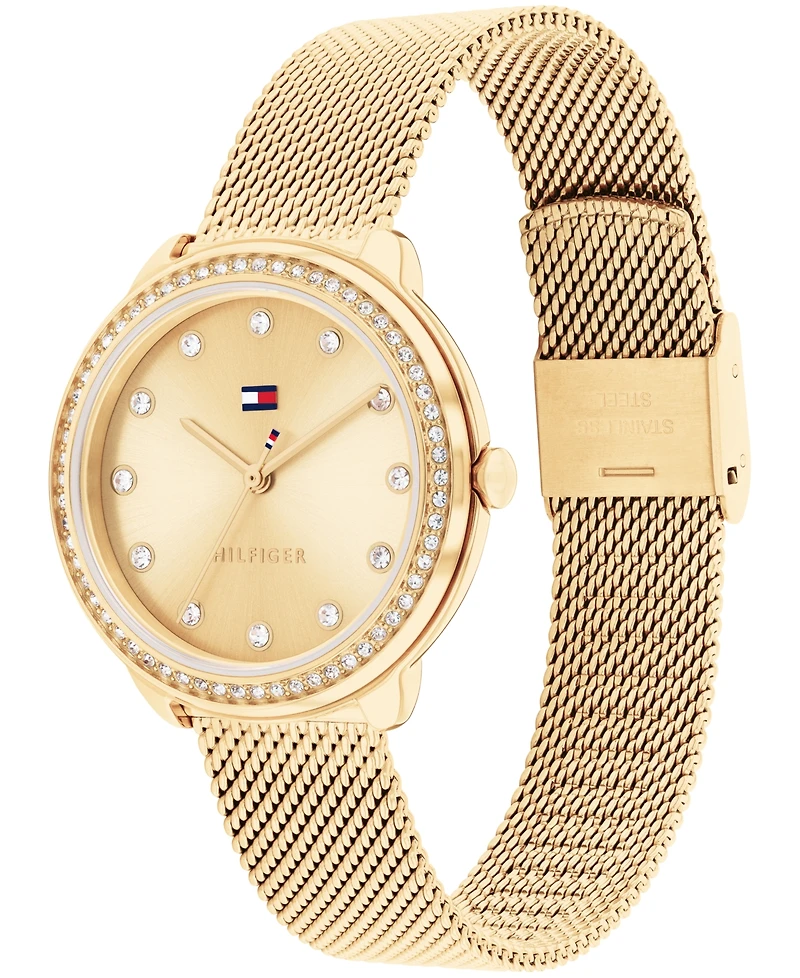 Tommy Hilfiger Women's Quartz Gold-Tone Stainless Steel Mesh Watch 32mm