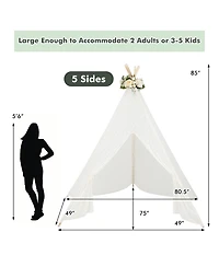 85'' Height 5 Sides Huge Lace Play Tent for Kids Adult Wedding w/ Light Strings