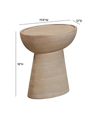 Tov Furniture 1 Pc. Textured Faux Terrazzo Travertine Indoor, Outdoor Side Table