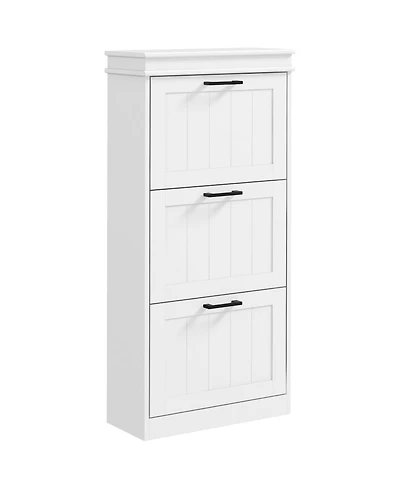 Homcom Shoe Cabinet with 3 Flip Drawers for 15 Pairs of Shoes