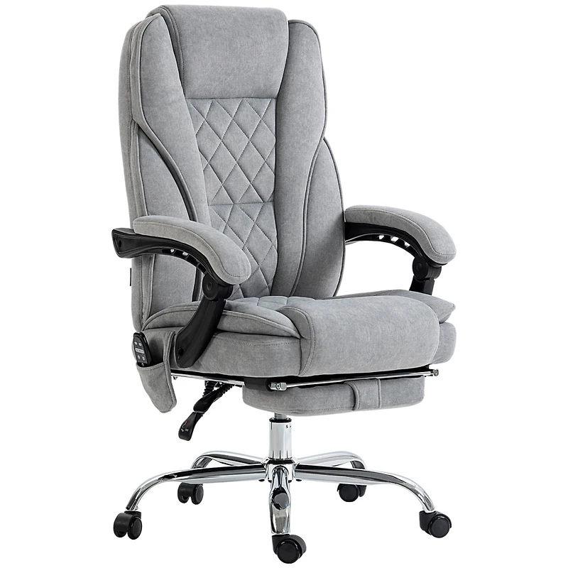 Vinsetto Massage Office Chair, Heated Reclining Desk Chair with Footrest