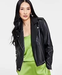 I.n.c. International Concepts Women's Faux-Leather Jacket, Created for Macy's