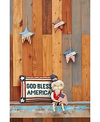 6.5" x 9" God Bless America July 4th Needlepoint Petite Throw Pillow