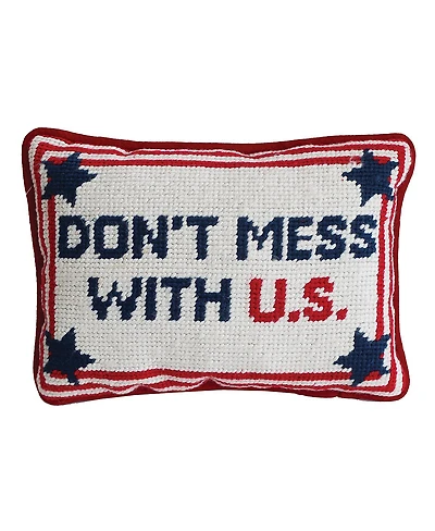 6.5" x 9" With U S July 4th Needlepoint Petite Throw Pillow