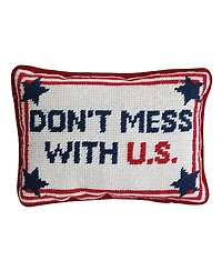 6.5" x 9" With U S July 4th Needlepoint Petite Throw Pillow