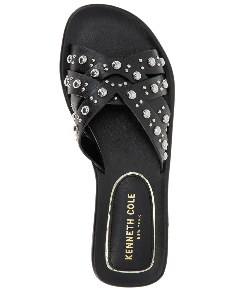Kenneth Cole New York Women's Jula Stud Slip On Flat Sandals