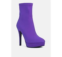 Patotie Lycra High Heel Ankle Boots