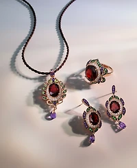 Le Vian Crazy Collection Garnet (7-5/8 ct. t.w.) and Multi-Stone Round Flower Ring in 14k Rose Gold (Also Available in London Blue Topaz)