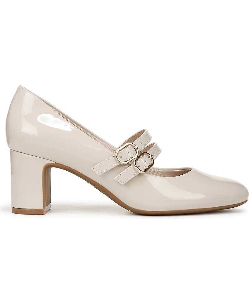 LifeStride Women's True Almond Toe Block Heel Mary Jane Pumps